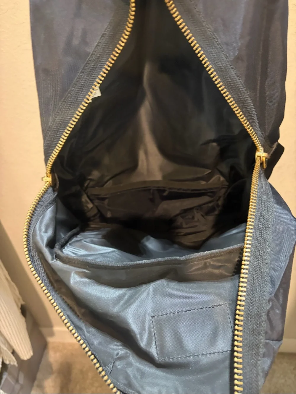 Marc by Marc Jacobs Black Nylon Backpack with Gold Zippers